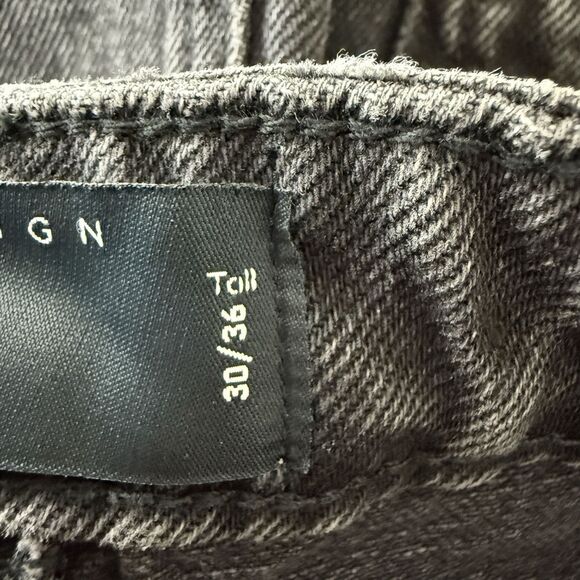 ASOS Black Wide Leg Jeans Women’s Tall Size 29x34 (actual) Double Buttons - Picture 8 of 11